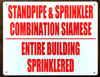 Standpipe and Sprinkler Combination Siamese Sign