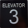 BRAILLE ELEVATOR FLOOR NUMBER (ELEVATOR NUMBER 3) SIGN
