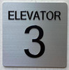BRAILLE ELEVATOR NUMBER (ELEVATOR NUMBER 3) SIGN