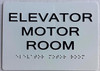 TACTILE HOTEL ELEVATOR MOTOR ROOM SIGN
