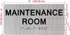 HOTEL MAINTENANCE ROOM SIGN