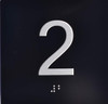 2nd Floor Elevator Jamb Plate - with Braille and Raised Number-Elevator Floor Number -Safety Sign 2nd Floor Elevator Jamb Plate - with Braille and Raised Number-Elevator Floor Number -Safety Sign