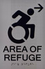 Area of Refuge -Braille  with Raised Tactile Graphics and Letters   Sign