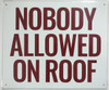 NOBODY ALLOWED ON ROOF -