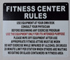 SIGN Fitness Center Rules -Horizontal (White,Aluminium )