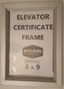 Elevator certificate frame Sign