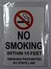 4 PCS -No Smoking Within 15 Feet Sticker  Braille Sign