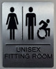 Unisex Fitting Room with Tactile Text and Braille  Sign