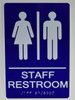 Staff Restroom - Braille with Raised Tactile Graphics and Letters