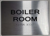 Boiler Room -Braille with Raised Tactile Graphics and Letters Sign