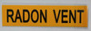 Pipe Marking- Radon Vent  Hpd Sign
