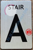 STAIR A  BRUSHED ALUMINUM Signage