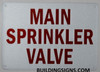 Main Sprinkler Valve   Sign
