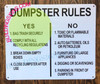Signage Dumpster Rules Signage Dumpster Rules