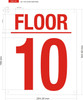 10 FLOOR  Sign 10 FLOOR  Sign