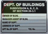 DEPT OF BUILDING SUBDIVISION ABCD