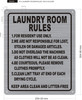 LAUNDRY ROOM RULES DOB SIGN LAUNDRY ROOM RULES DOB SIGN