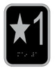 Elevator floor number Star 1 sign- Elevator Jamb Plate Star 1  Dob Sign Elevator floor number Star 1 sign- Elevator Jamb Plate Star 1  Dob Sign