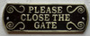 Cast Aluminum Please close the Gate  Signage Cast Aluminum Please close the Gate  Signage