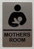 MOTHER'S ROOM  Raised letters, Raised Image & Grade 2 Braille - Includes Red Adhesive pad for Easy Installation