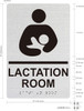 LACTATION ROOM  Raised letters, Raised Image & Grade 2 Braille - Includes Red Adhesive pad for Easy Installation Signage