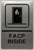 FACP INSIDE / fire alarm control panel inside  Raised letters , Raised Image & Grade 2 Braille - Includes Red Adhesive pad for Easy Installation Safety Sign