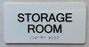 Storage Room  with Raised letters/Image & Grade 2 Braille - Includes Red Adhesive pad for Easy Installation Safety Sign