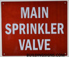 Main Sprinkler Valve Hpd Sign