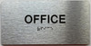 OFFICE  with Raised letters/Image & Grade 2 Braille - Includes Red Adhesive pad for Easy Installation