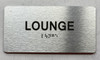 LOUNGE  with Raised letters/Image & Grade 2 Braille - Includes Red Adhesive pad for Easy Installation Sign