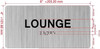LOUNGE  with Raised letters/Image & Grade 2 Braille - Includes Red Adhesive pad for Easy Installation Hpd Sign