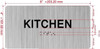 KITCHEN  with Raised letters/Image & Grade 2 Braille - Includes Red Adhesive pad for Easy Installation Sign