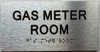 GAS METER ROOM  with Raised letters/Image & Grade 2 Braille - Includes Red Adhesive pad for Easy Installation