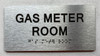 GAS METER ROOM  with Raised letters/Image & Grade 2 Braille - Includes Red Adhesive pad for Easy Installation Safety Sign