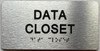 DATA CLOSET  with Raised letters/Image & Grade 2 Braille - Includes Red Adhesive pad for Easy Installation Sign