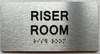 RISER ROOM  with Raised letters/Image & Grade 2 Braille - Includes Red Adhesive pad for Easy Installation
