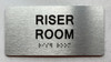 RISER ROOM  with Raised letters/Image & Grade 2 Braille - Includes Red Adhesive pad for Easy Installation Signage