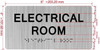 ELECTRICAL ROOM  with Raised letters/Image & Grade 2 Braille - Includes Red Adhesive pad for Easy Installation Building Sign