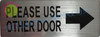 Please use Other Door HPD SIGN Right Arrow Please use Other Door HPD SIGN Right Arrow