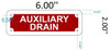 AUXILIARY DRAIN   Fire Department Sign AUXILIARY DRAIN   Fire Department Sign