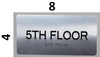 5th Floor Sign-Tactile Signs - Floor Number Tactile Touch Braille Sign-Tactile Signs