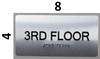 3rd Floor Sign-Tactile Signs - Floor Number Tactile Touch Braille Sign-Tactile Signs