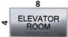 Elevator Room Sign-Tactile Signs  Silver-Tactile Touch Braille Sign-Tactile Signs