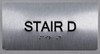 Stair D Sign-Tactile Signs  Silver-Tactile Touch Braille Sign-Tactile Signs