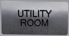 Utility Room Sign-Tactile Signs  Silver-Tactile Touch Braille Sign-Tactile Signs