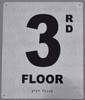 3rd Floor Sign-Tactile Signs - Floor Number Sign-Tactile Signs - Tactile Touch Braille Sign-Tactile Signs