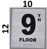 9TH Floor Sign-Tactile Signs - Floor Number Sign-Tactile Signs - Tactile Touch Braille Sign-Tactile Signs