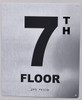 7TH Floor Sign-Tactile Signs - Floor Number Sign-Tactile Signs - Tactile Touch Braille Sign-Tactile Signs