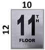 11TH Floor Sign-Tactile Signs - Floor Number Sign-Tactile Signs - Tactile Touch Braille Sign-Tactile Signs