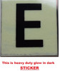 PHOTOLUMINESCENT DOOR NUMBER E BUILDING SIGN